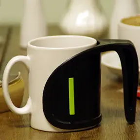 Image of a white mug with the DUO providing a second handle.