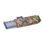 Photograph of a weekly pill box with a pretty William Morris inspired fabric cover