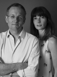Black and white image of Dr Michael Mosley and Mimi Spencer - authors of the Fast Diet book