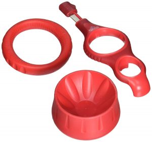 Image shows the red-coloured Zibra Open-it on a white background