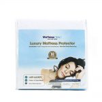 Image shows the packaging for the Luxury Mattress Protector